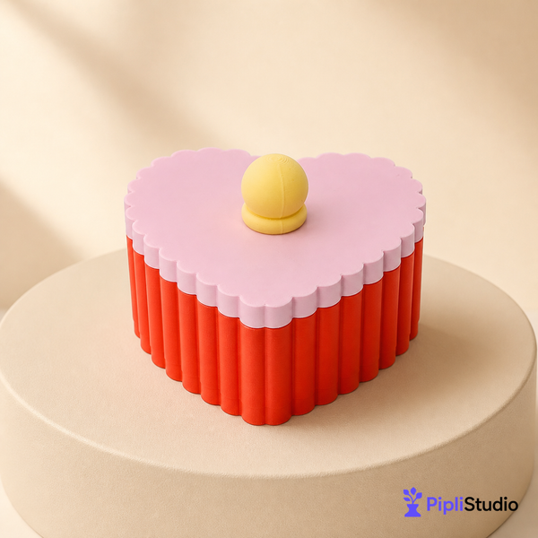 Retro Pleated Heart Jewelry Box