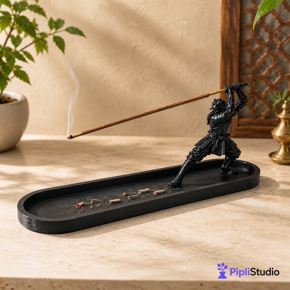 Katana Warrior Incense Holder with Ash Catcher