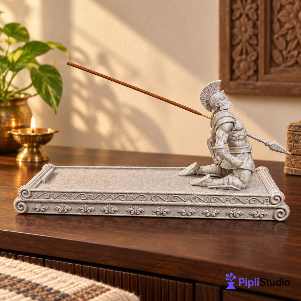 Sparta Warrior Incense Holder with Incense Storage Box
