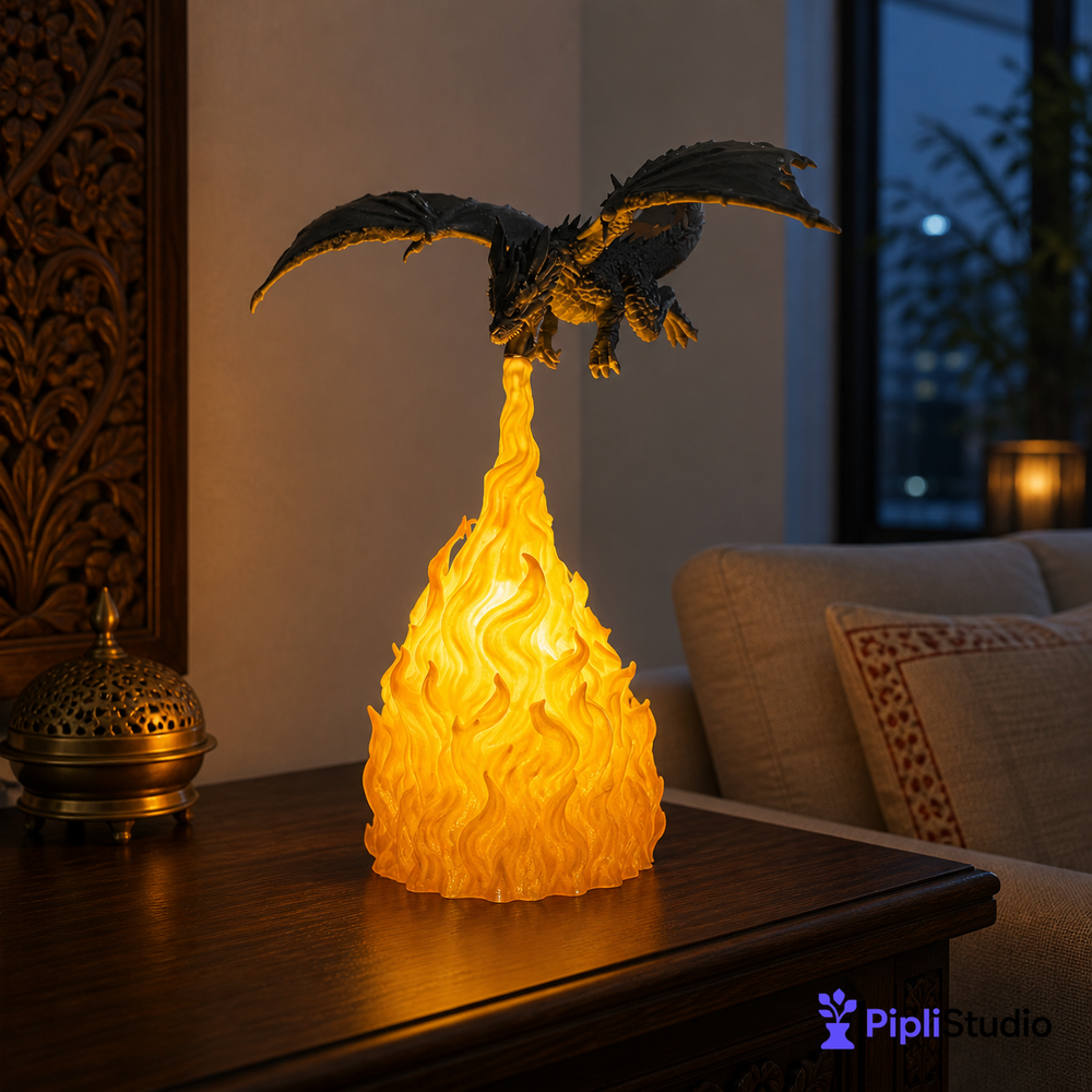 GOT Themed Dragon Flame LED Lamp – Cinematic Fantasy Glow