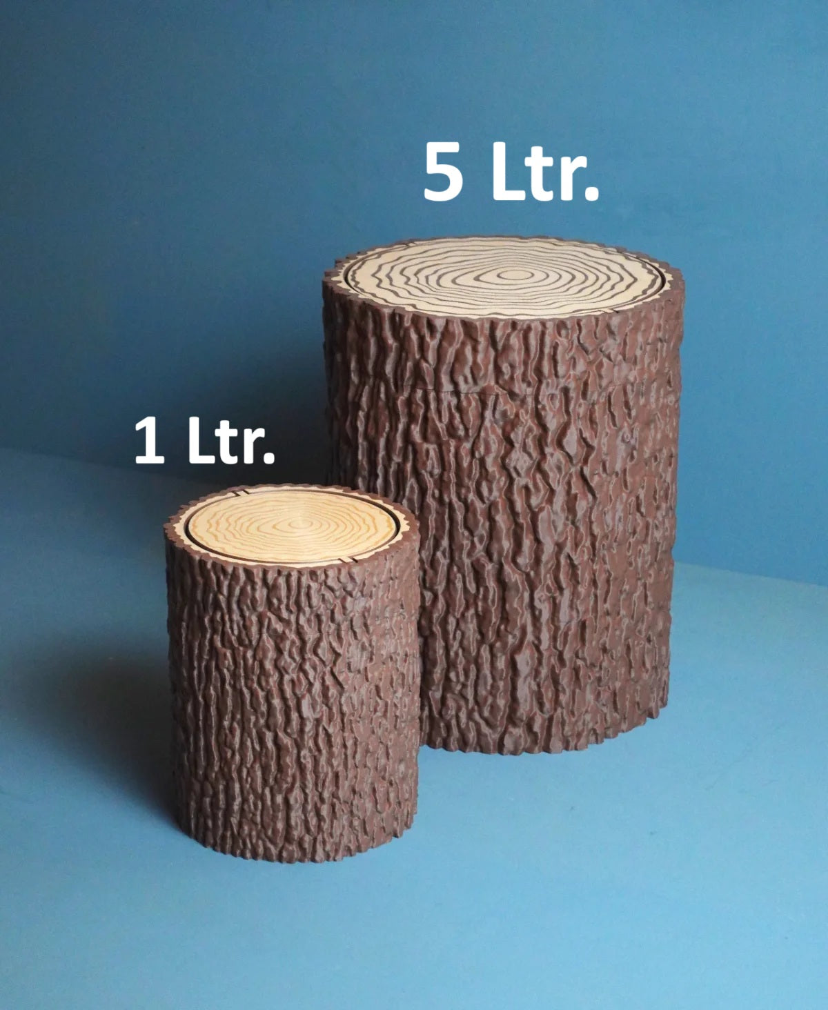 Tree Trunk Trash Can with Swing Lid (Wastebasket, Dustbin)