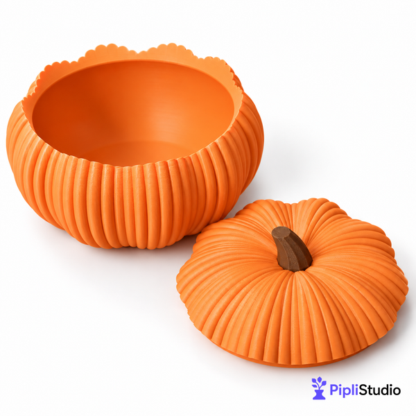 Pumpkin Bowl - Fruit, Vegetable Storage Container & Organizer with Removable Lid