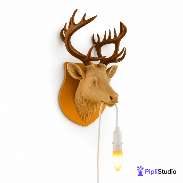 Stag Red Deer Wall Lamp for Cozy Rustic Decor