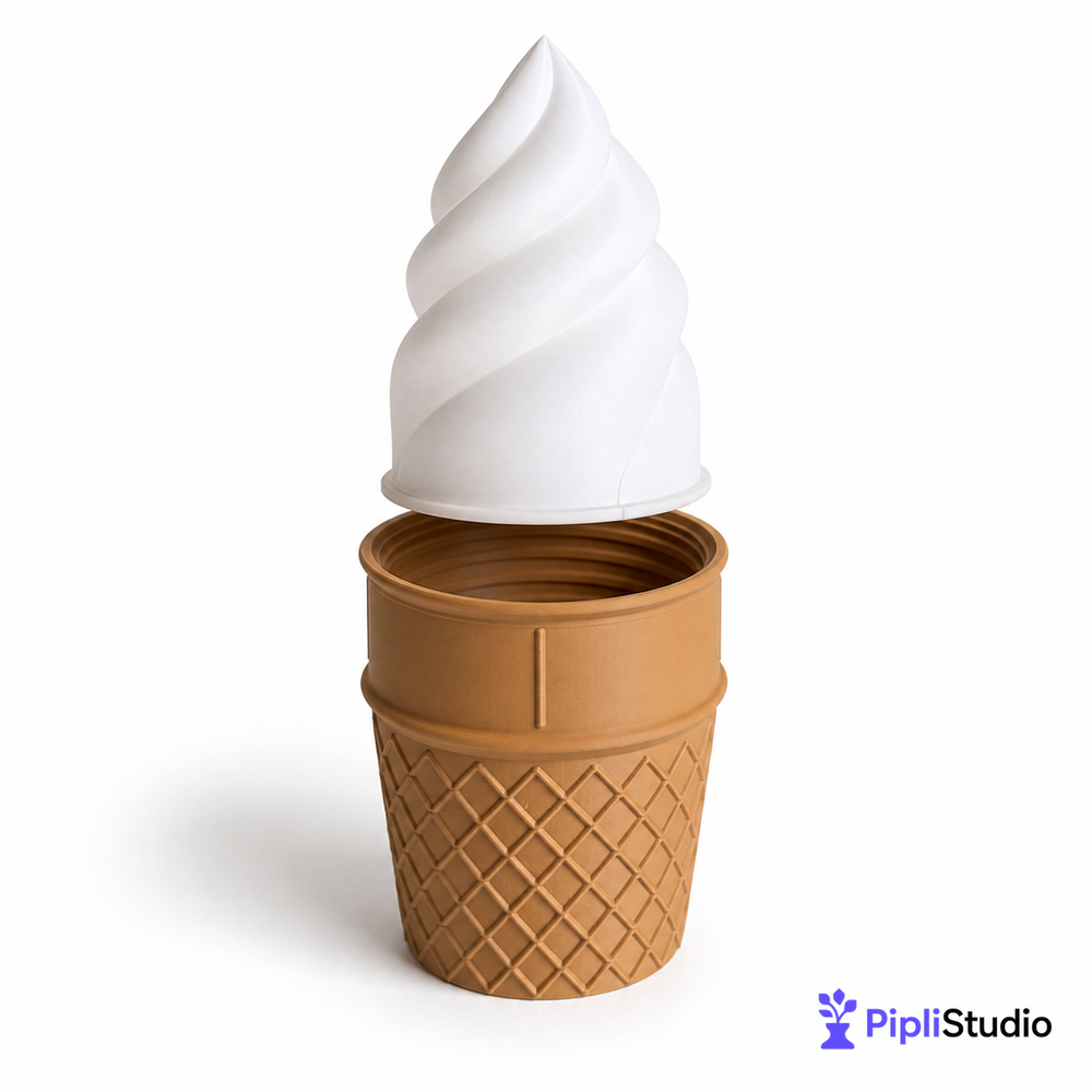 Gelato Ice Cream Cone Desk Lamp for Cozy Ambient Light