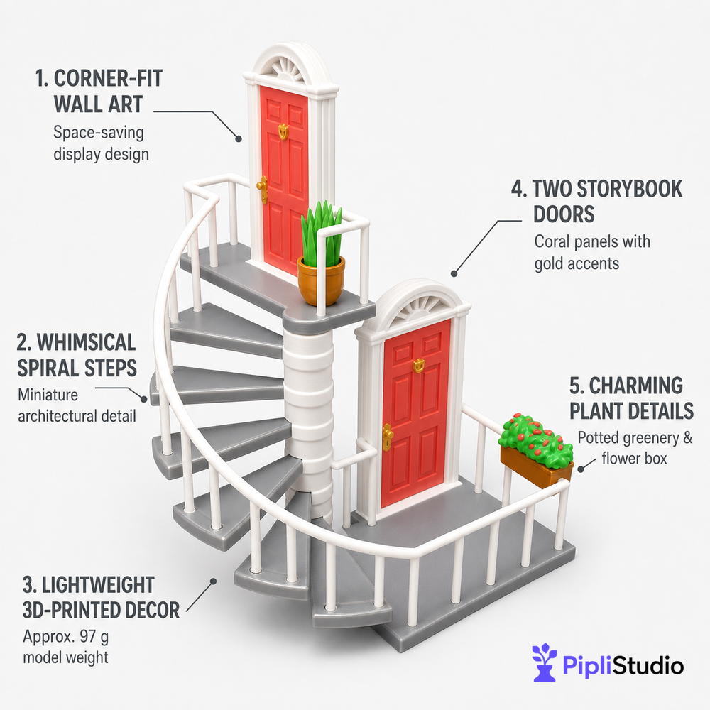 Whimsical Corner Staircase Wall Decor β Space-Saving Art