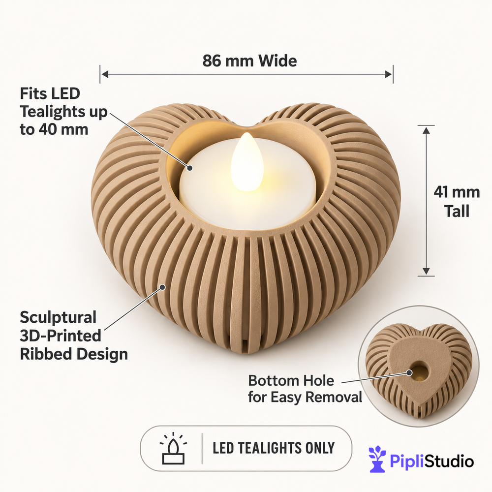 Heart LED Tealight Holder for Cozy Ambience
