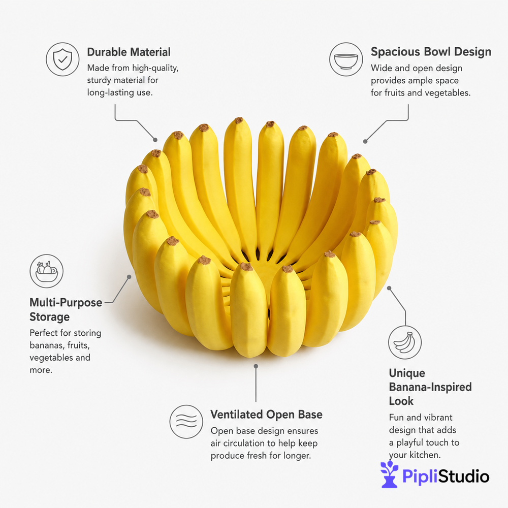 Banana Bowl β Fruit, Vegetable Storage Container & Organizer