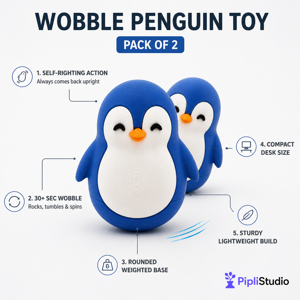 Wobble Penguin Toy – Self-Righting Desk Decor (Pack of 2)