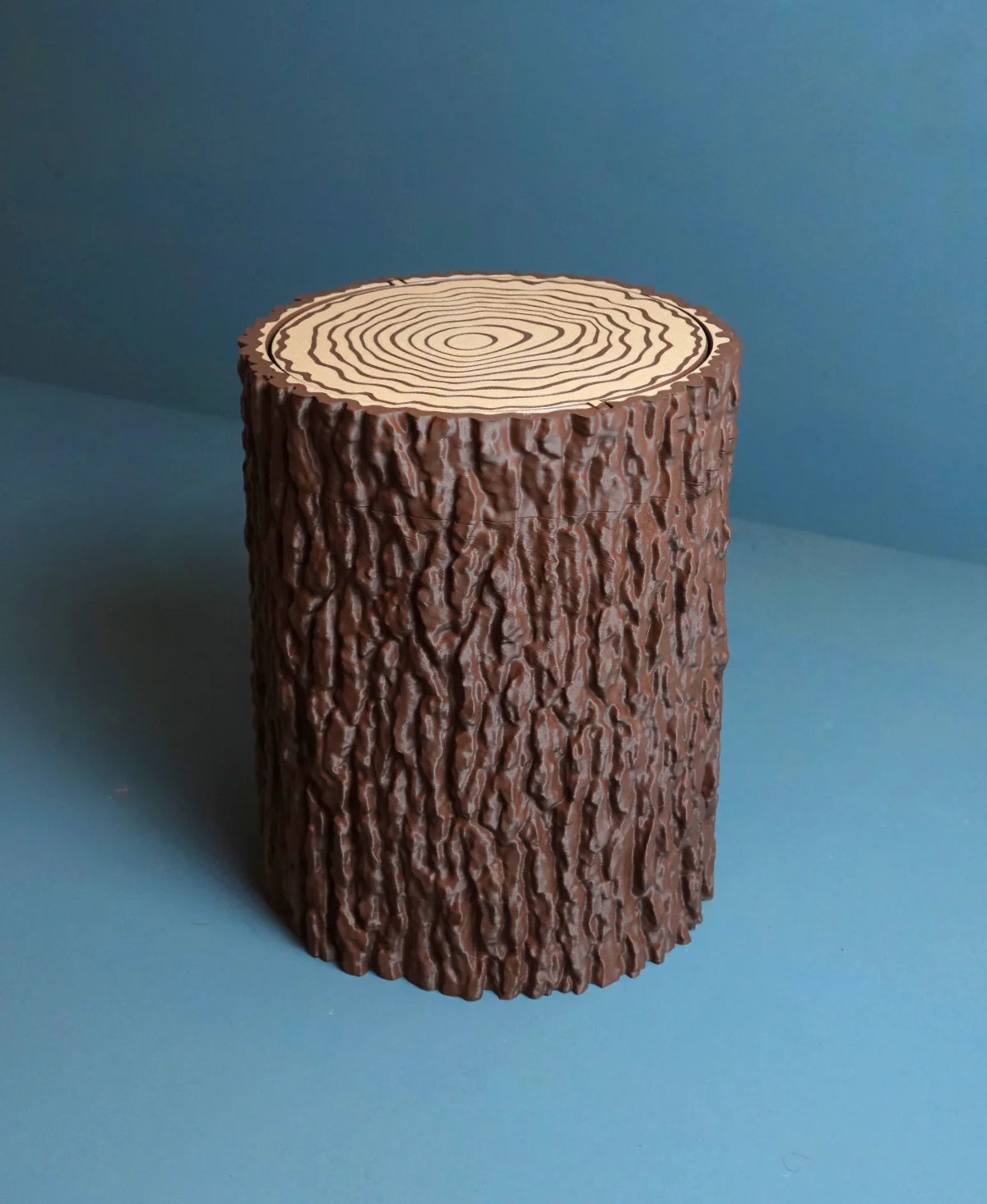 Tree Trunk Trash Can with Swing Lid (Wastebasket, Dustbin)