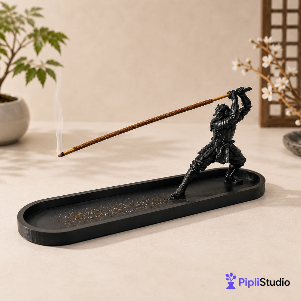 Katana Warrior Incense Holder with Ash Catcher