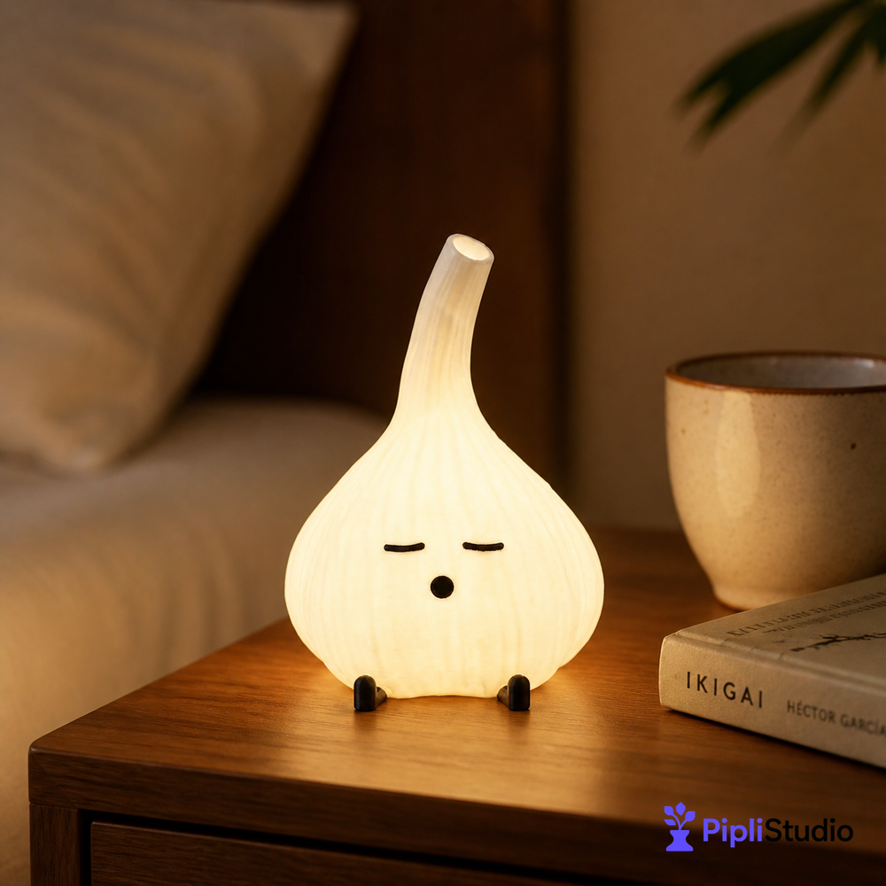 Garlic Night Light Lamp - Cute Cozy Glow (14cmx10cm)