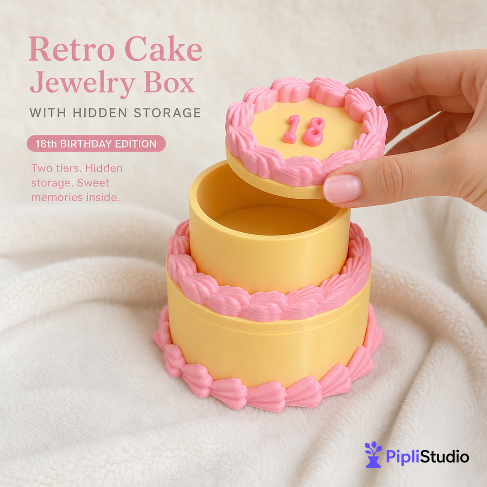Retro Cake Jewelry Box with Hidden Storage