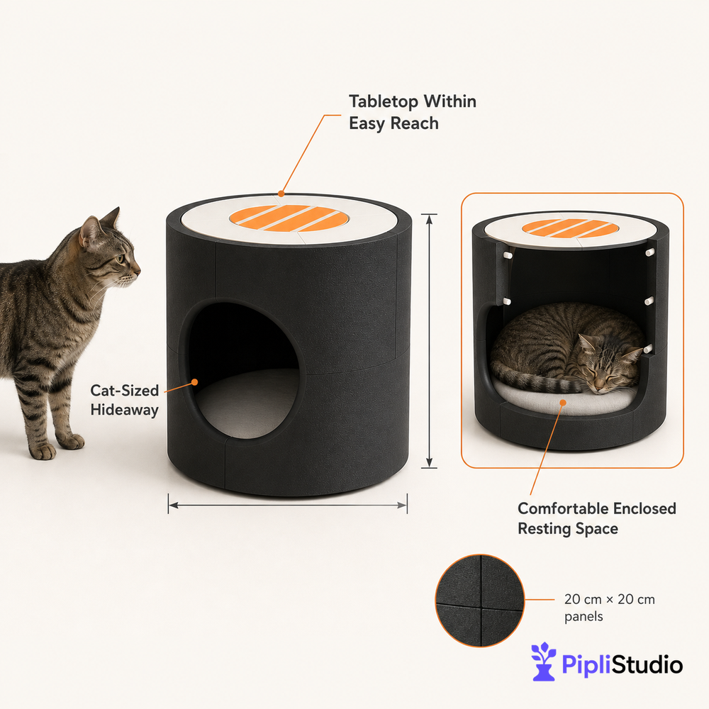 Sushi Roll Cat House Table – Cozy 2-in-1 Furniture