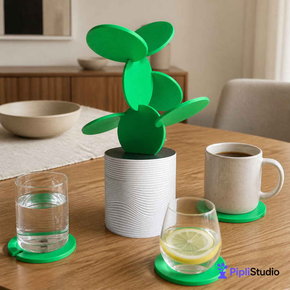Cactus Coaster Vase – Stylish Space-Saving Decor