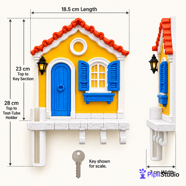 House On The Wall Key Holder And Wall Decor With Test Tube Holder