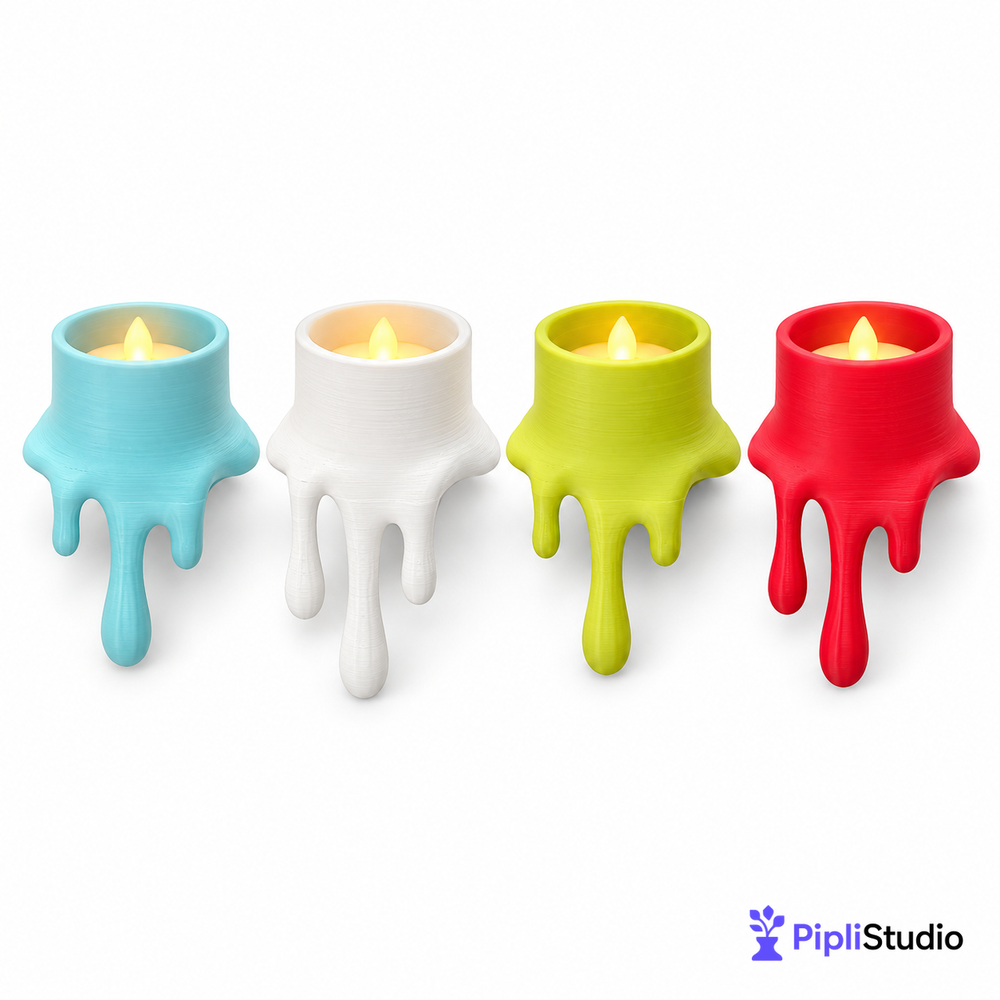 Melting Candles Edge LED Tealight Holders (Pack Of 4)