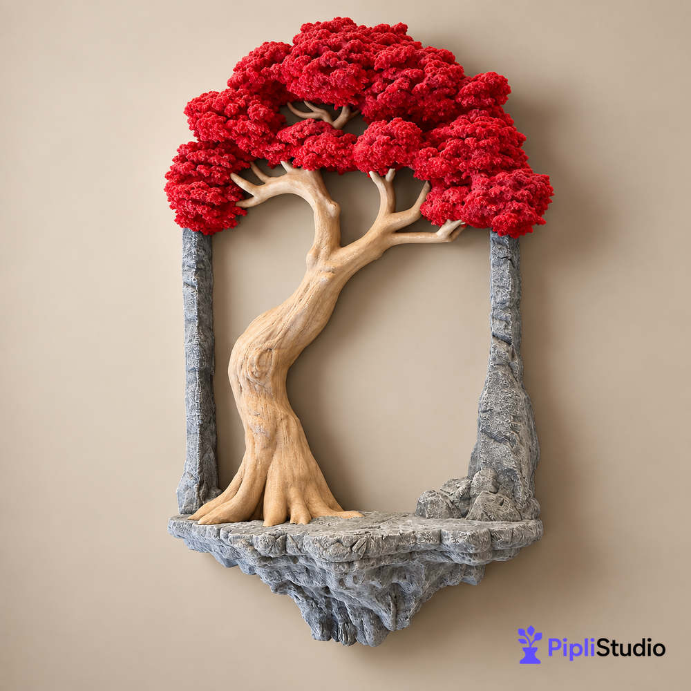 Old Tree Wall Decor Picture Frame (With One Miniature Toy)