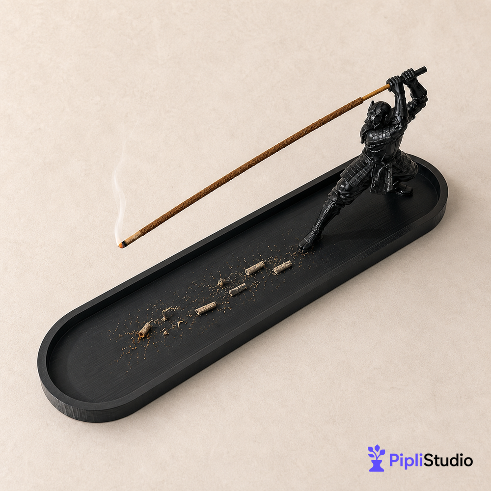 Katana Warrior Incense Holder with Ash Catcher