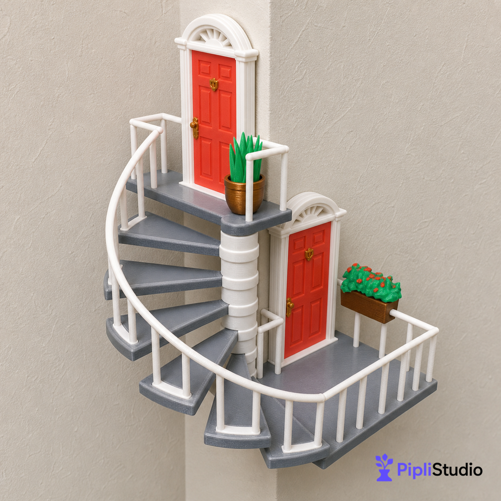 Whimsical Corner Staircase Wall Decor β Space-Saving Art