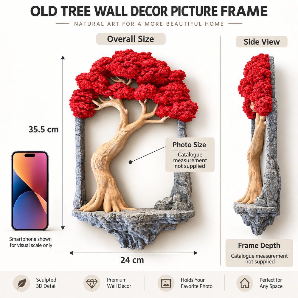 Old Tree Wall Decor Picture Frame (With One Miniature Toy)