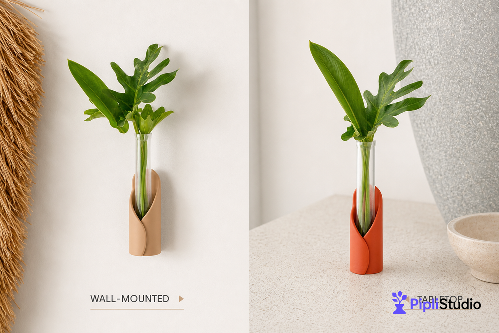 Wrap Tube Propagation Vase Holder for Wall & Table (Set Of 6)