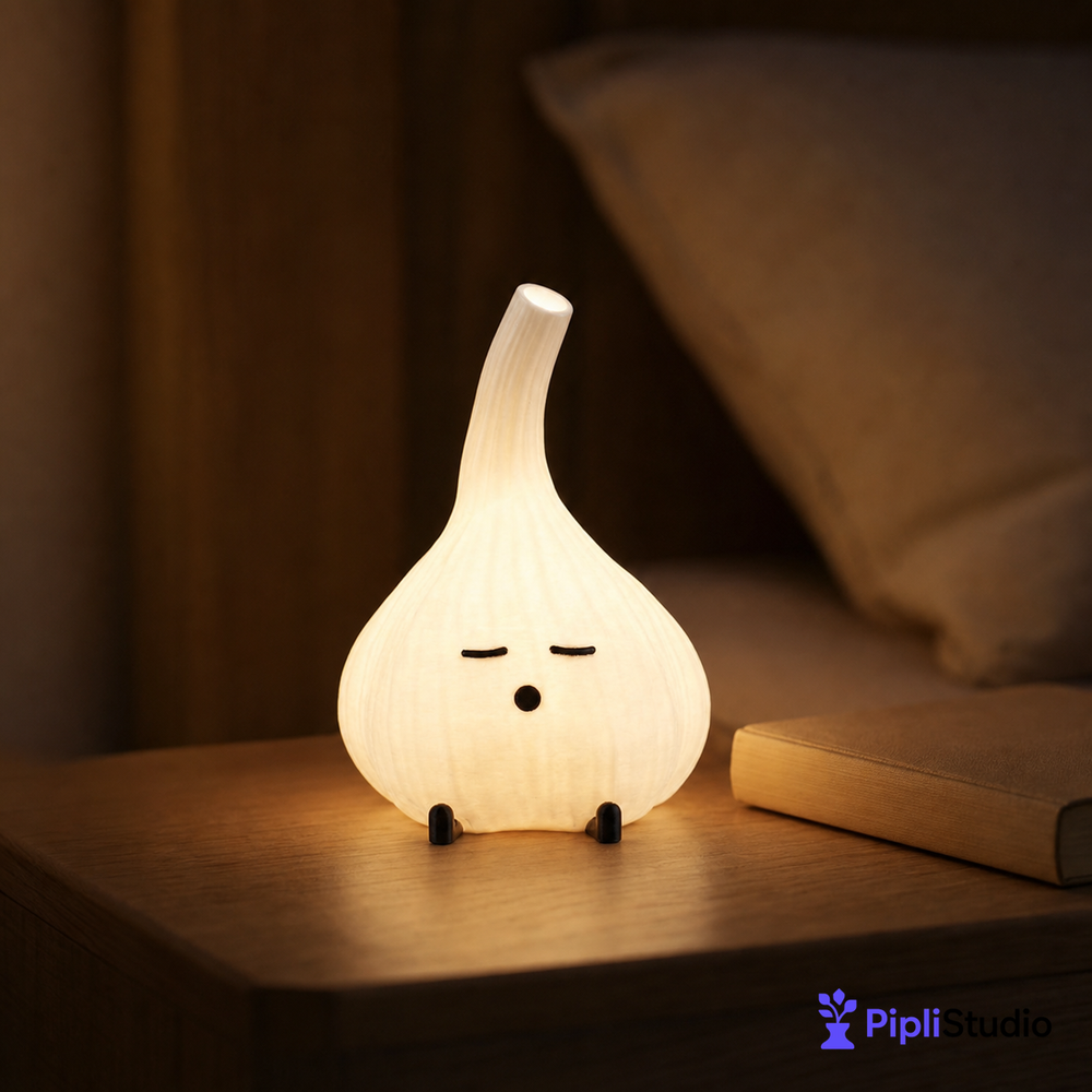 Garlic Night Light Lamp - Cute Cozy Glow (14cmx10cm)