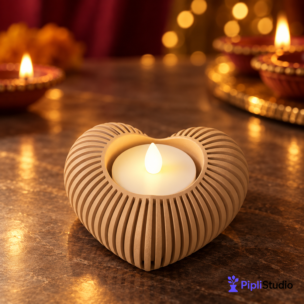 Heart LED Tealight Holder for Cozy Ambience