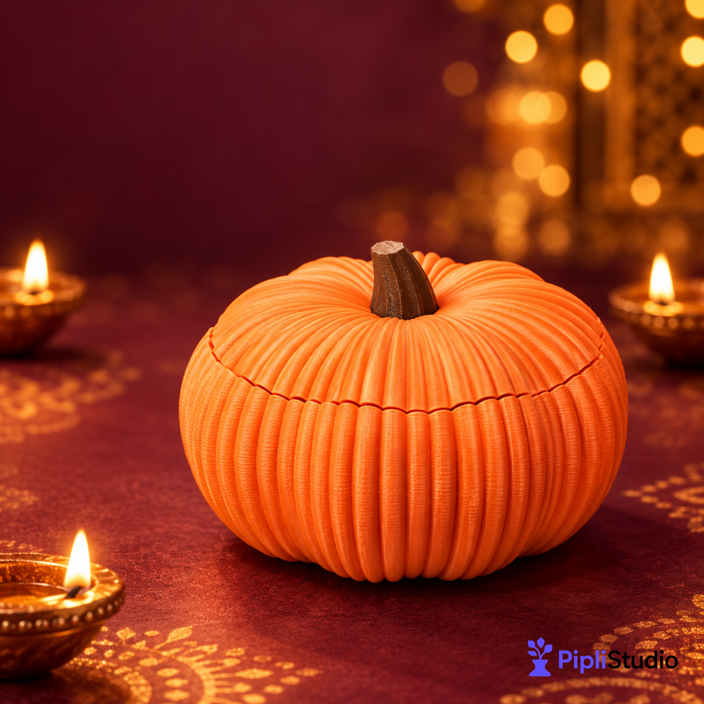 Pumpkin Bowl - Fruit, Vegetable Storage Container & Organizer with Removable Lid