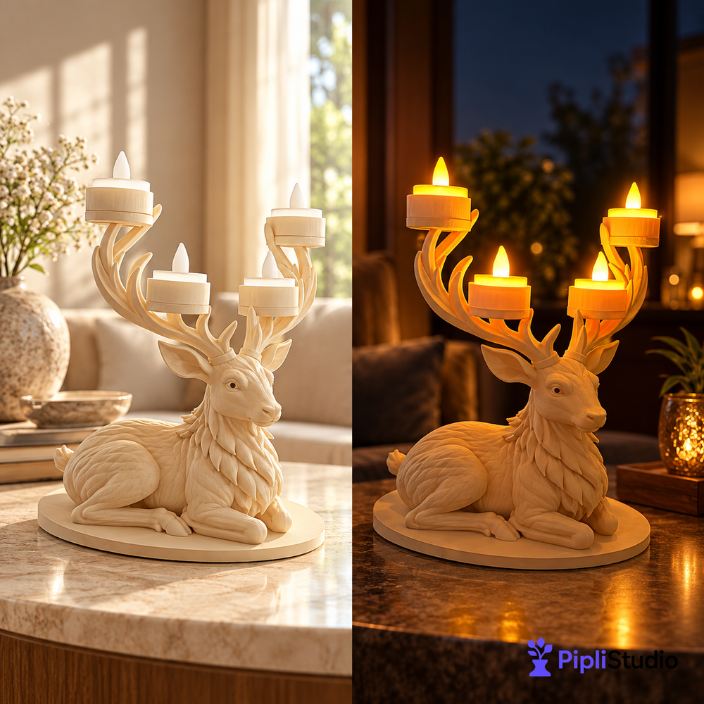 Deer Led Tealight Holder