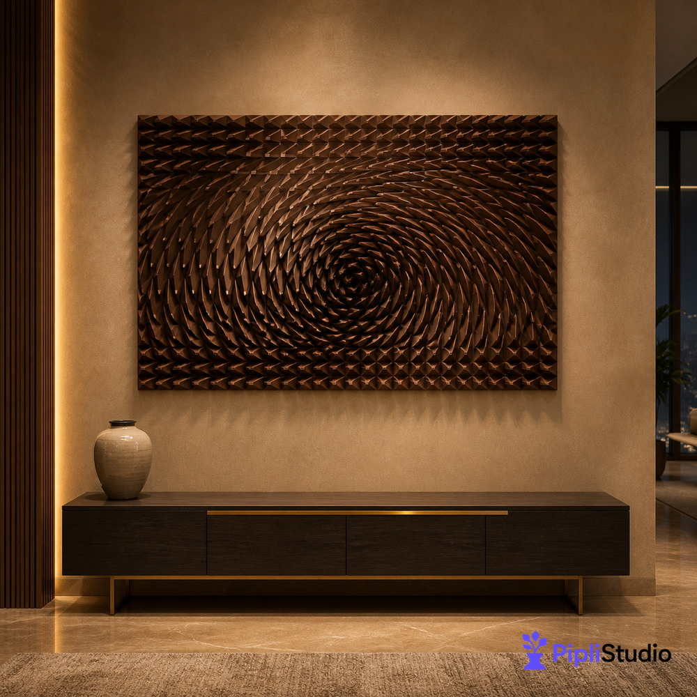 Copper Spiral 3D Wall Art – Bold Modern Statement