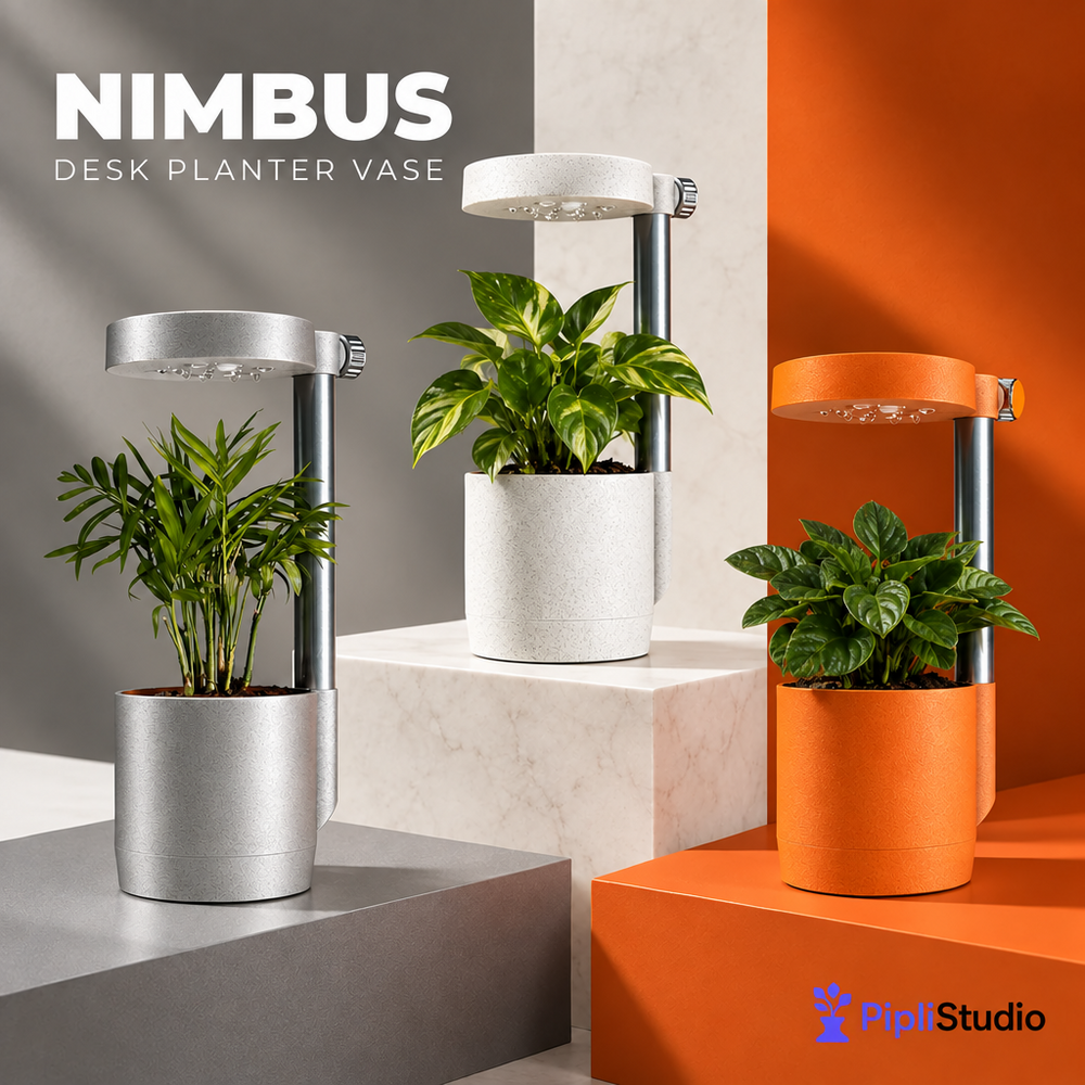 Nimbus Desk Planter Vase With Drip Tray (Manual)