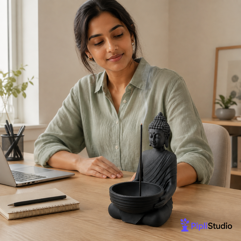 Buddha Incense Holder for Calming Spaces (Single Colour)