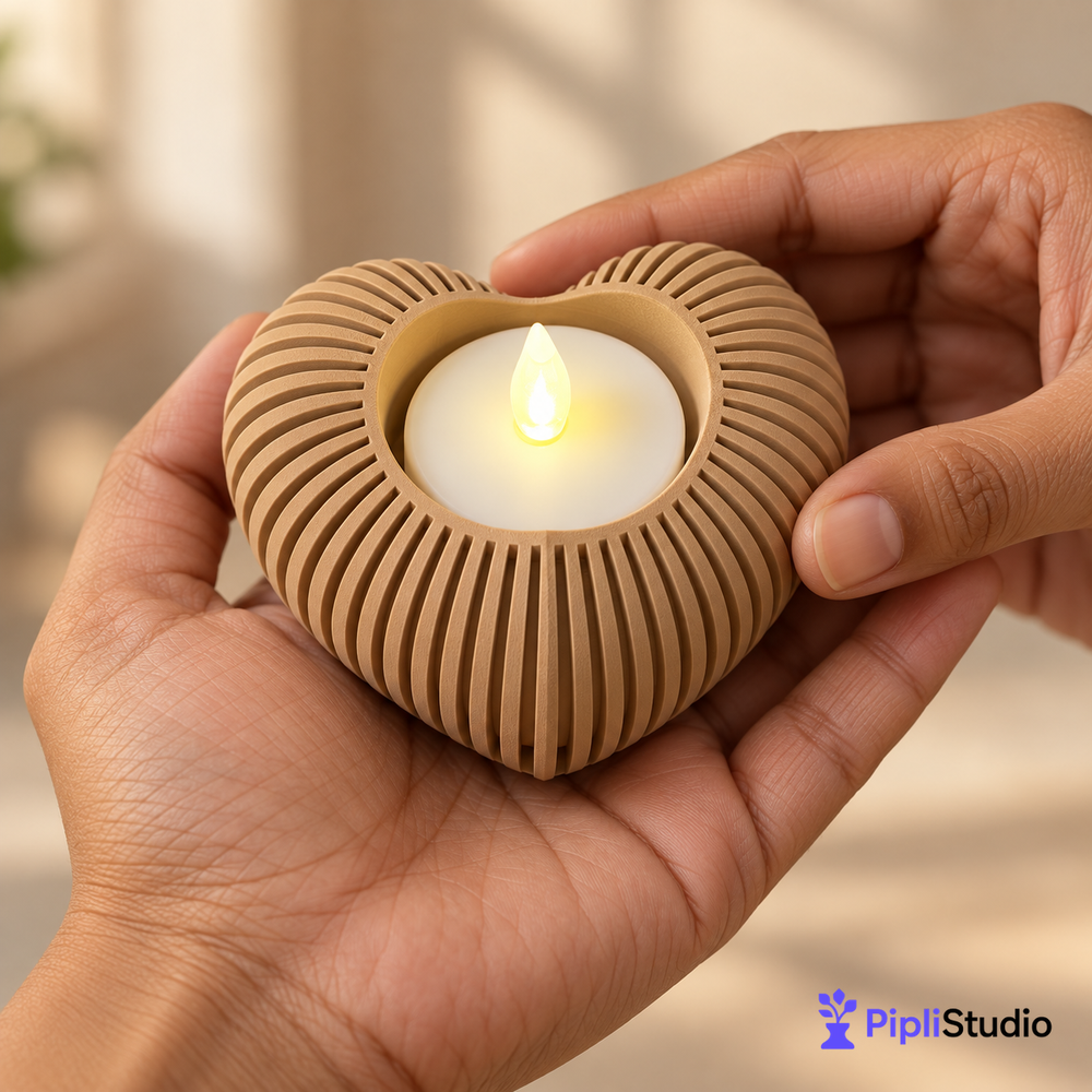 Heart LED Tealight Holder for Cozy Ambience