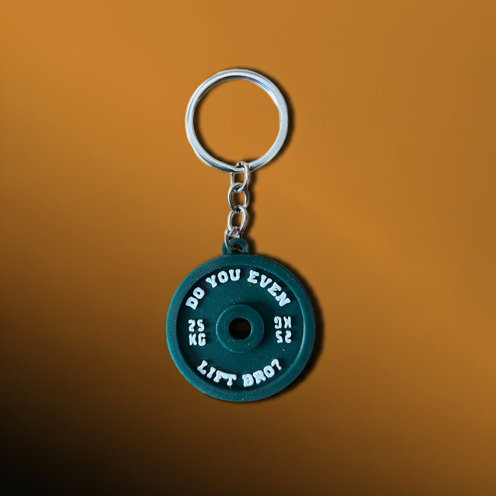 “Do You Even Lift Bro?” – Weight Plate Gym Keychain for Fitness Lovers (Pack of 2)