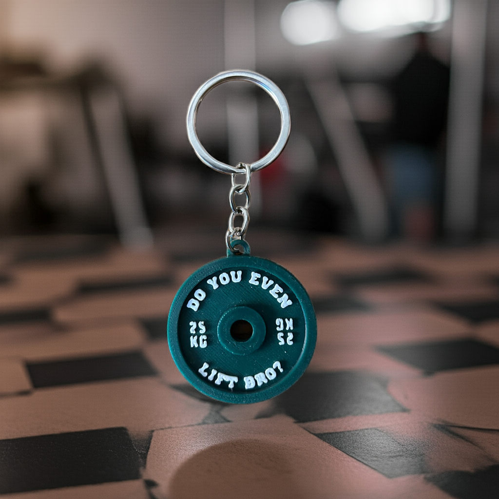“Do You Even Lift Bro?” – Weight Plate Gym Keychain for Fitness Lovers (Pack of 2)