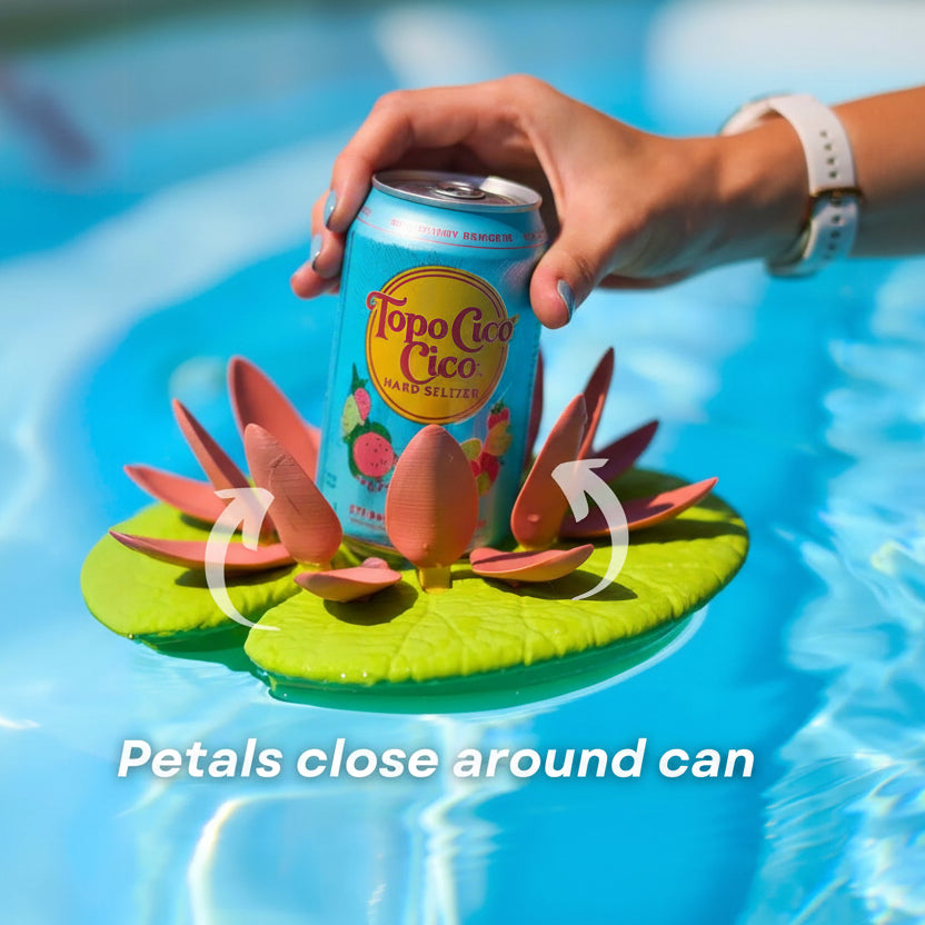 Lily Pad Cupholder - Pool Can Holder with Self Adjusting petals & Basic Holder