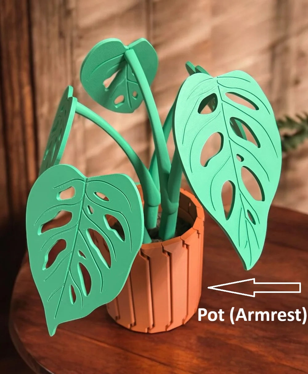 Leafix Monstera Coaster Set With Magnetic Leaves & Pot