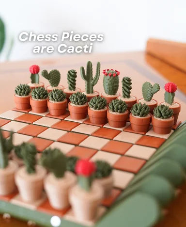 Cacti Chess - Roll up Cactus Chess Set (Foldable)