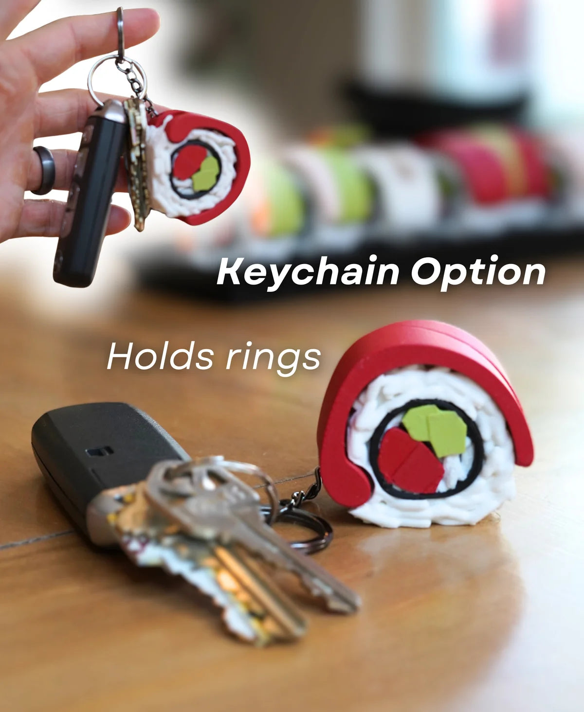 Sushi Supplements Dispenser - Weekly Pill Container & Keychains