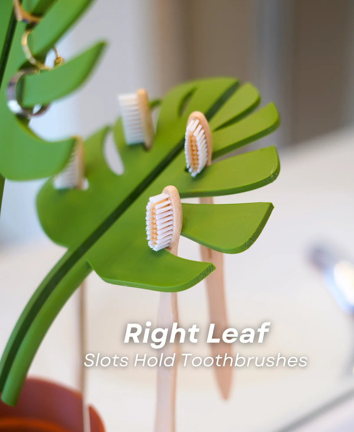 Leafix Mirror Monstera Bathroom Organizer (Mounts to the Mirror)