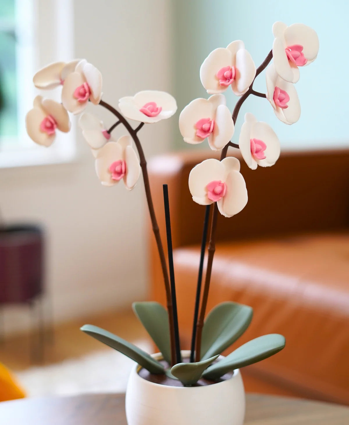 Aromatic Orchid Oil Diffusor and Incense Holder - with Spinning Leaves