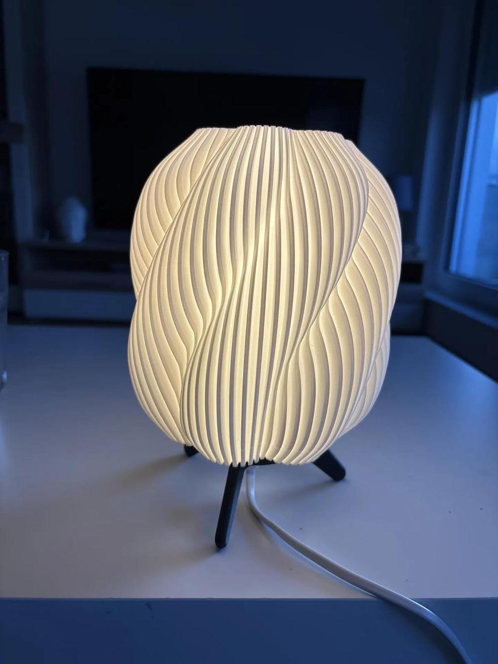 Twist Smart Glow Table Lamp, Sculptural Shade, App-Controlled (16M Colours)
