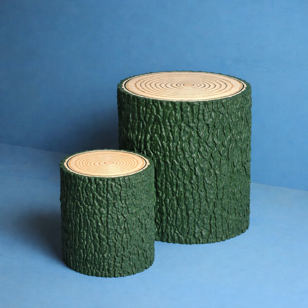 Tree Trunk Trash Can with Swing Lid (Wastebasket, Dustbin)