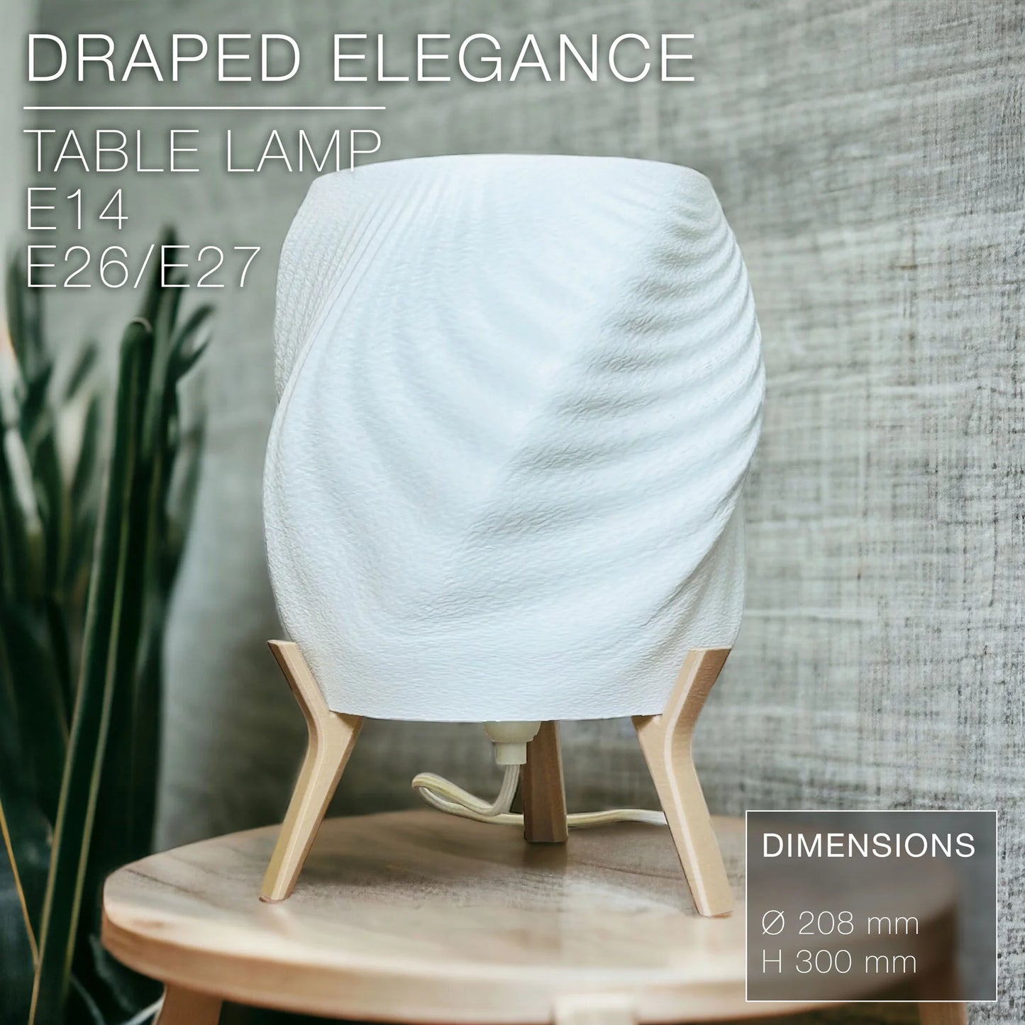 Draped Elegance – Table Lamp with Sculpted Grace