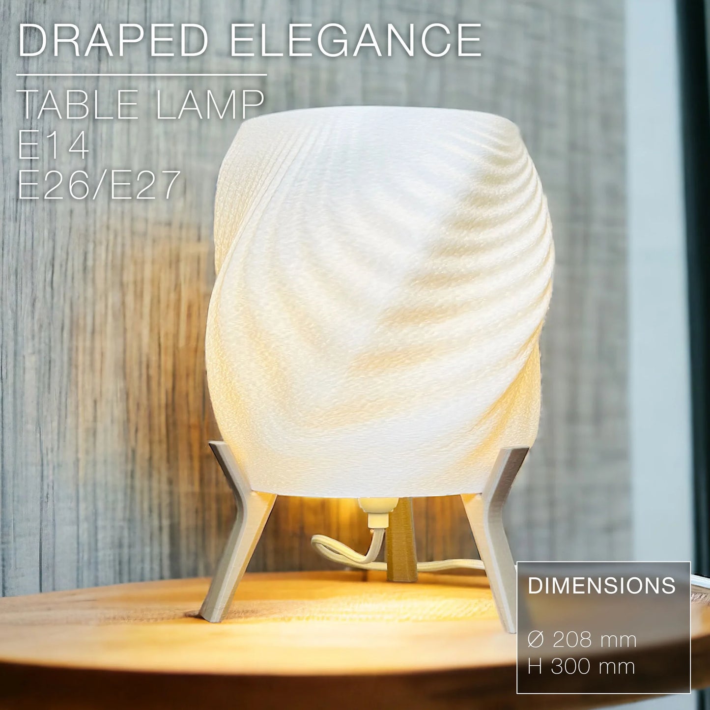 Draped Elegance – Table Lamp with Sculpted Grace