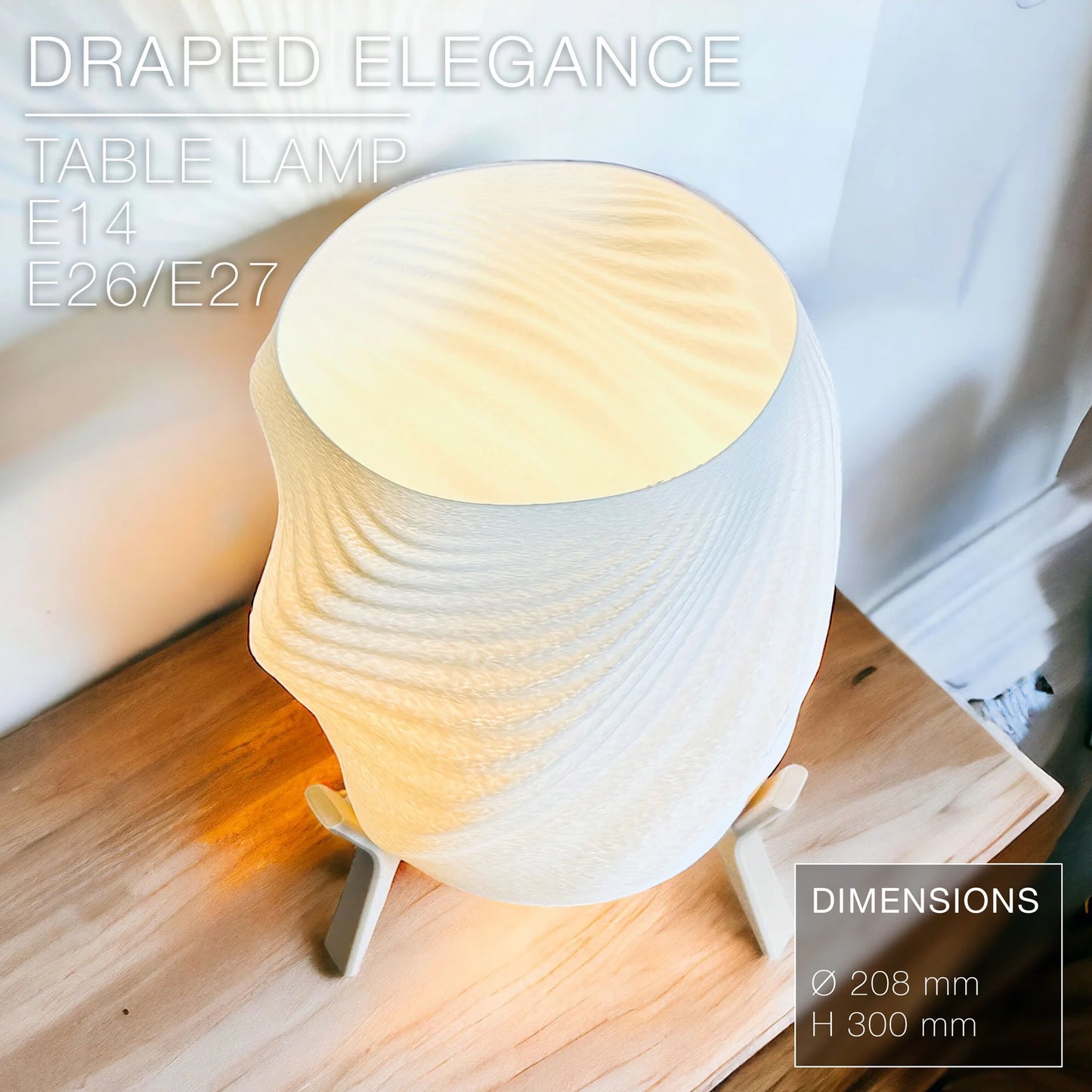Draped Elegance – Table Lamp with Sculpted Grace