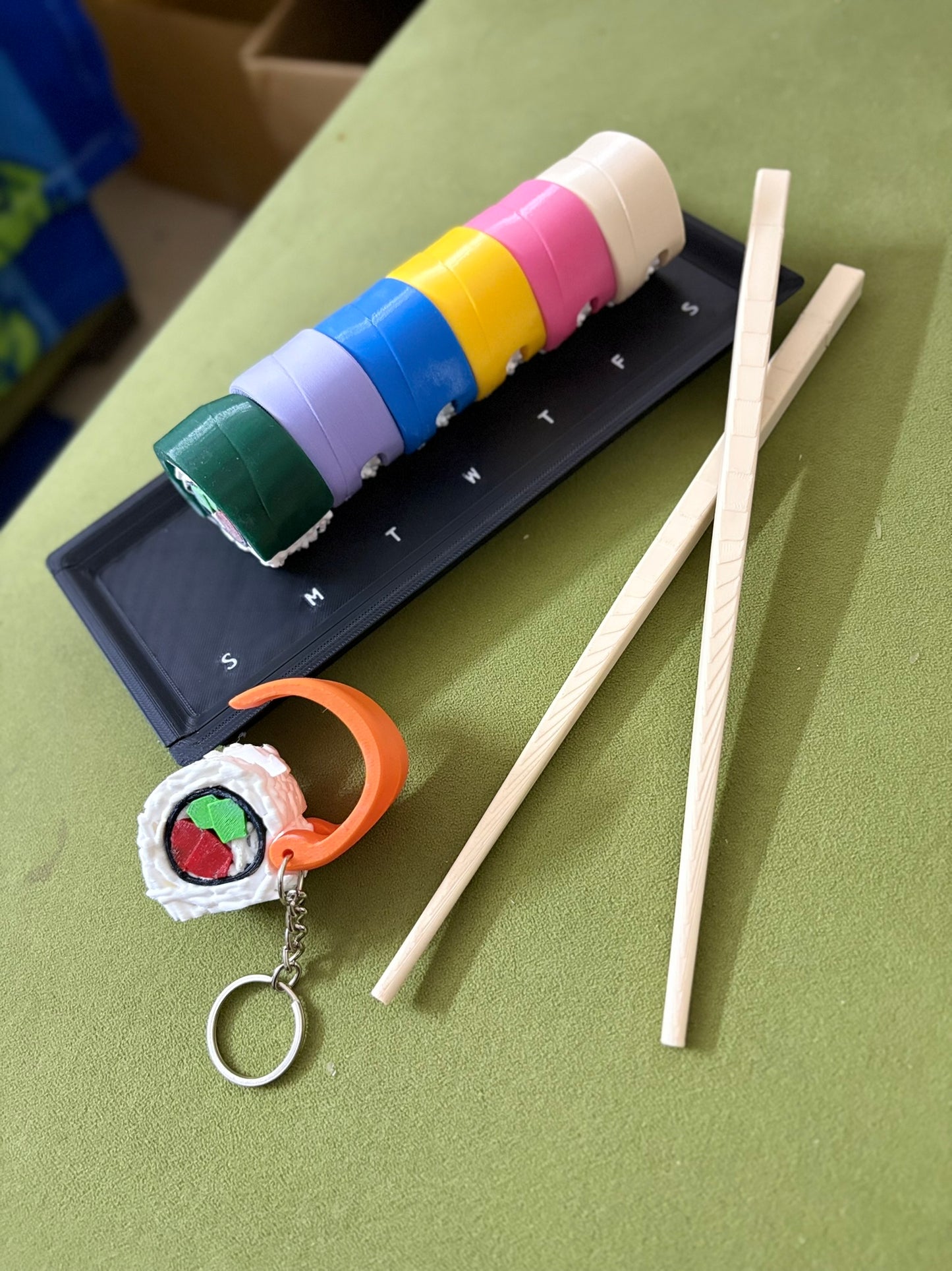 Sushi Supplements Dispenser - Weekly Pill Container & Keychains