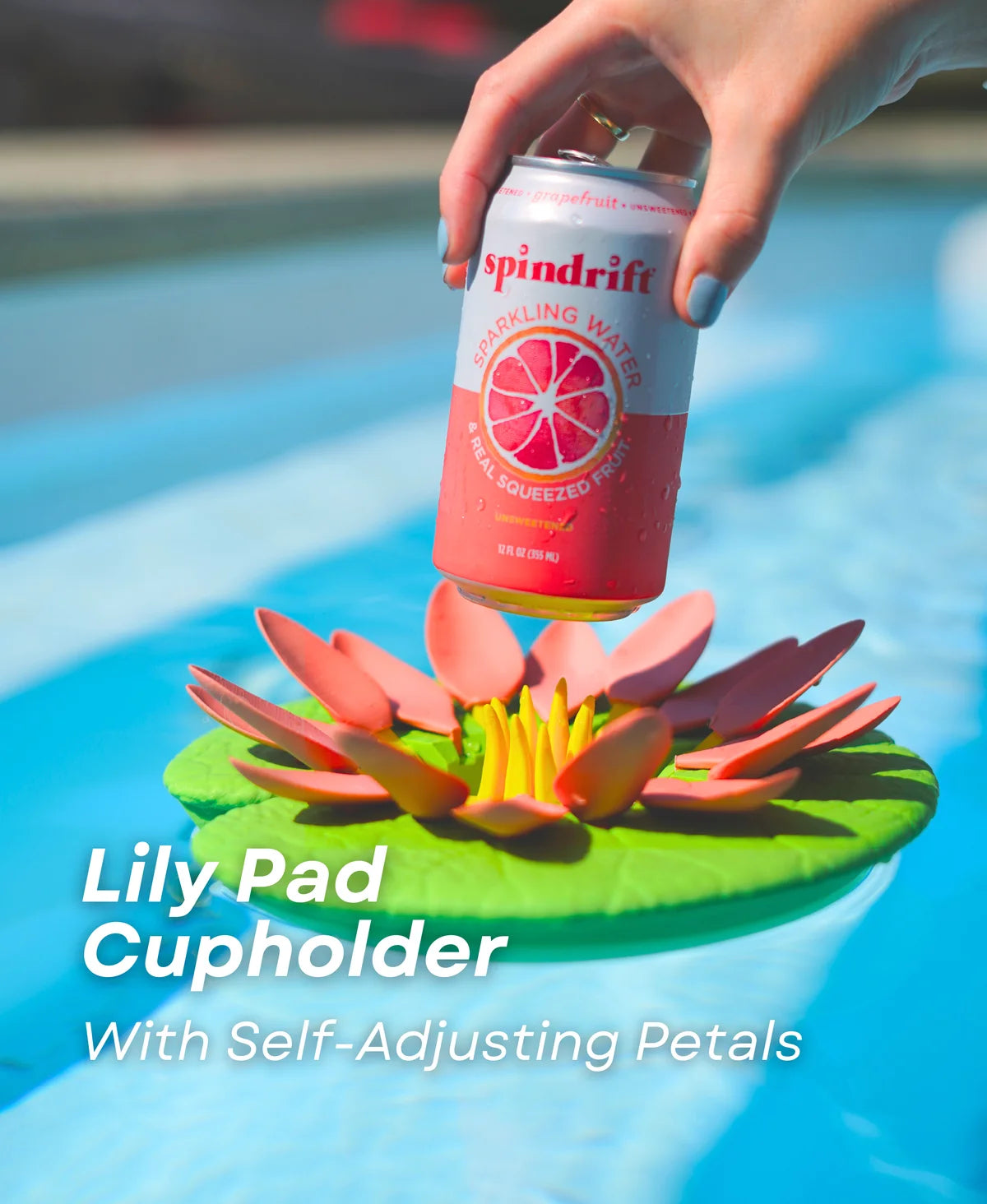 Lily Pad Cupholder - Pool Can Holder with Self Adjusting petals & Basic Holder