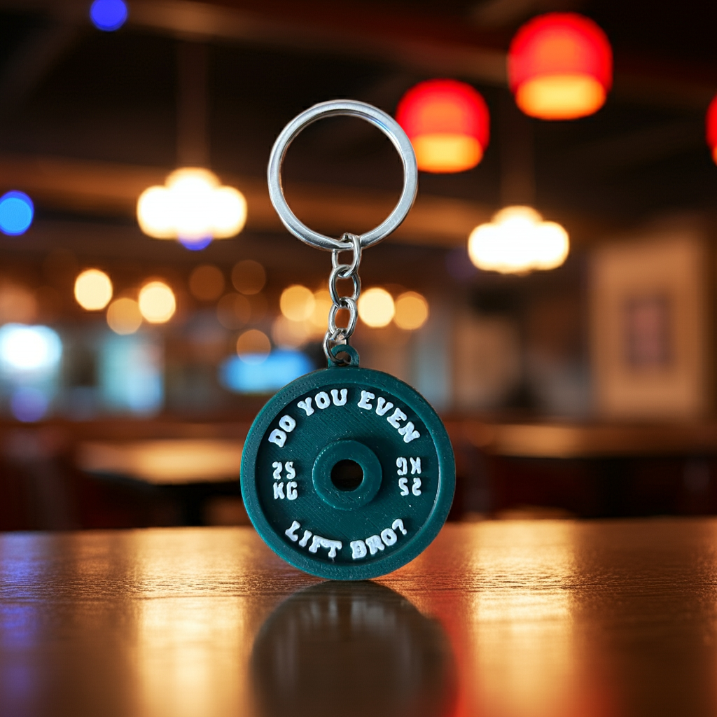 “Do You Even Lift Bro?” – Weight Plate Gym Keychain for Fitness Lovers (Pack of 2)