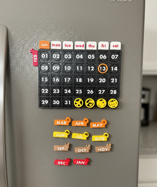 Magnetic Fridge Calendar